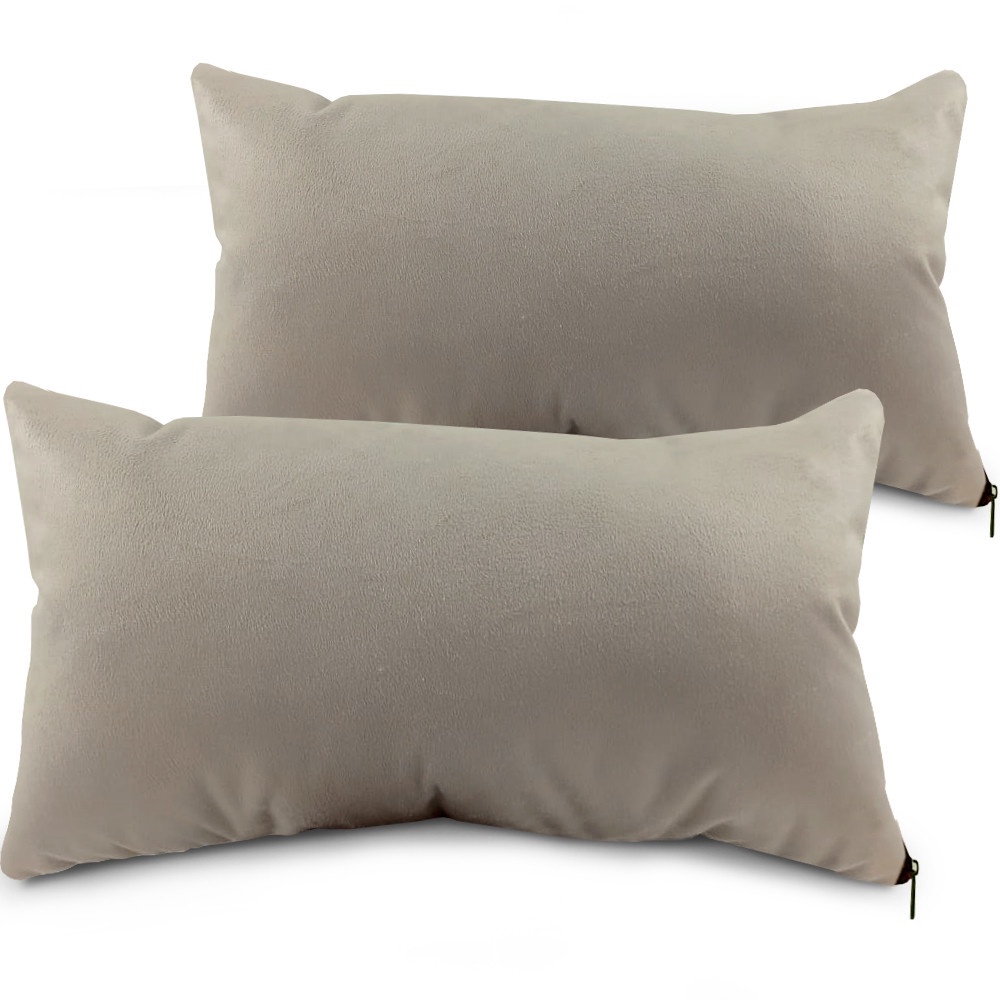 Kit 2 Capas Almofada Decorativa Para Sala Ziper Suede 30x50 Bf Colchoes