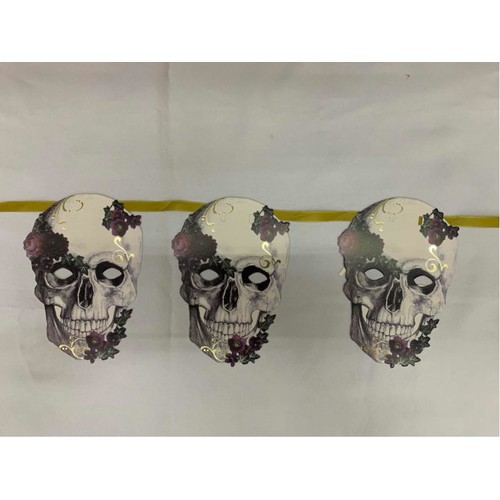 Varal C/12 Caveira Mexicana Decoração De Festa 2,5m