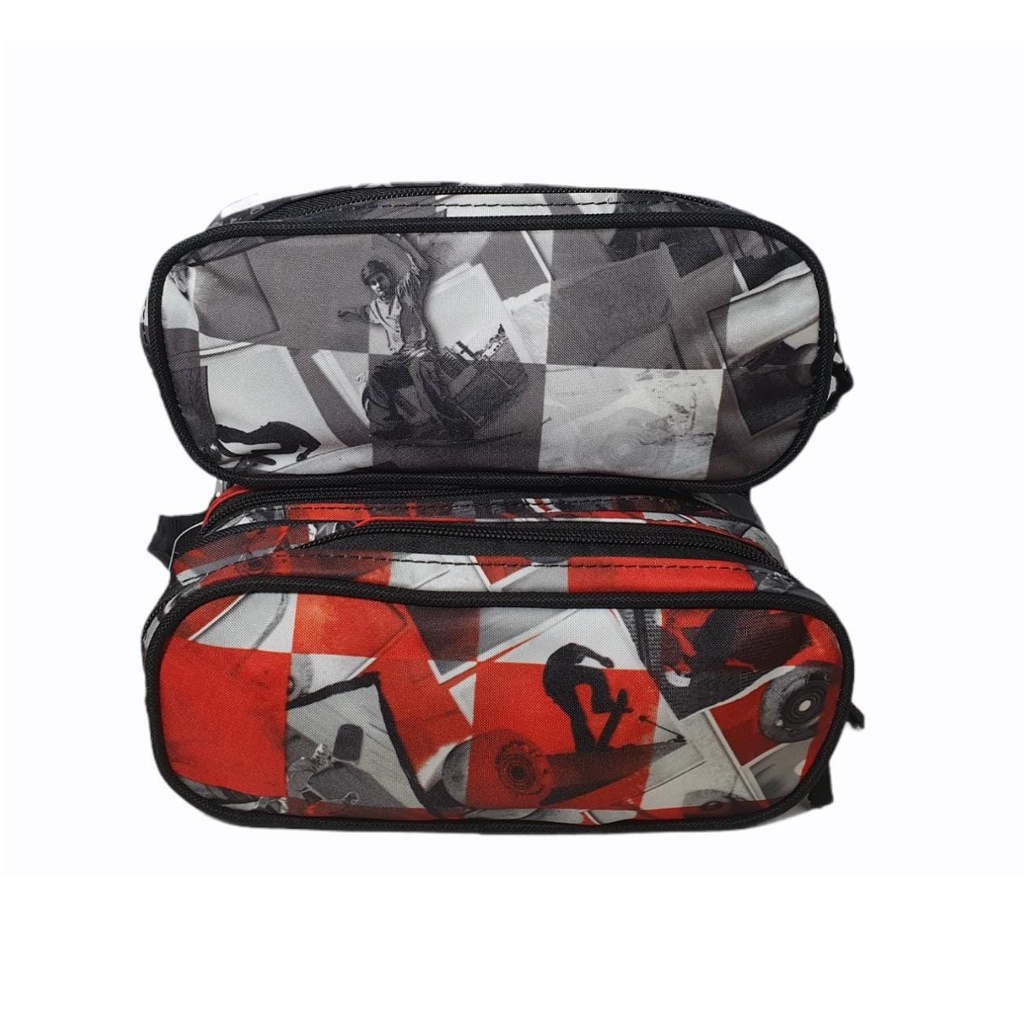 Estojo Duplo Cross Escolar Juvenil Kit Com 3 Peças Original