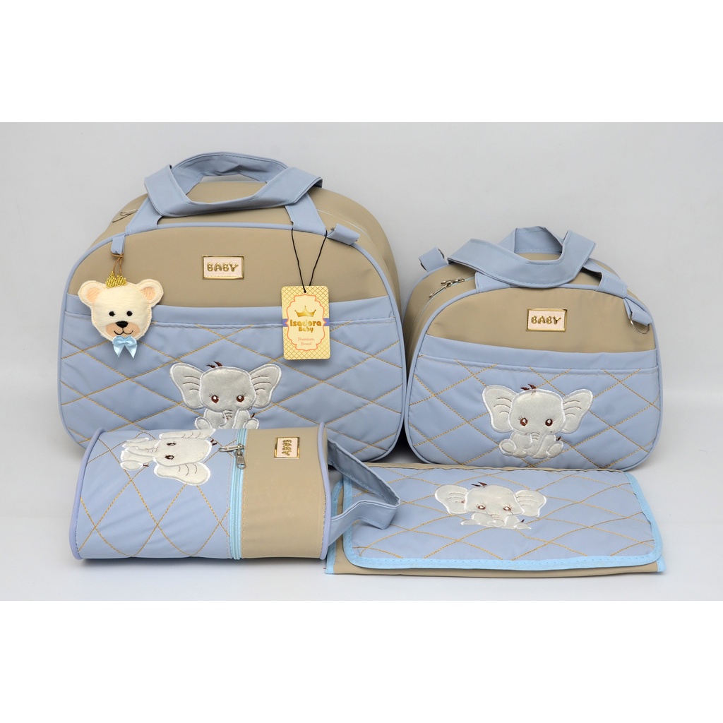 Kit Bolsa Maternidade Baby Masculino/menino Peças Luxo Azul Bebê