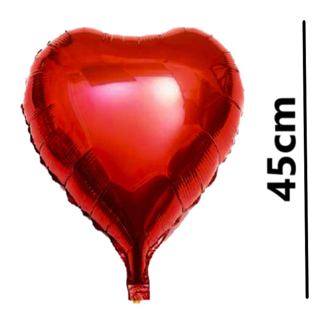10 unidades Balao de Coração Metalizado Vermelho 18 polegadas | Shopee ...
