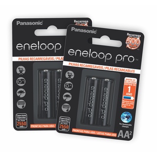 4 Pilhas Recarregáveis Panasonic Eneloop Pro AA