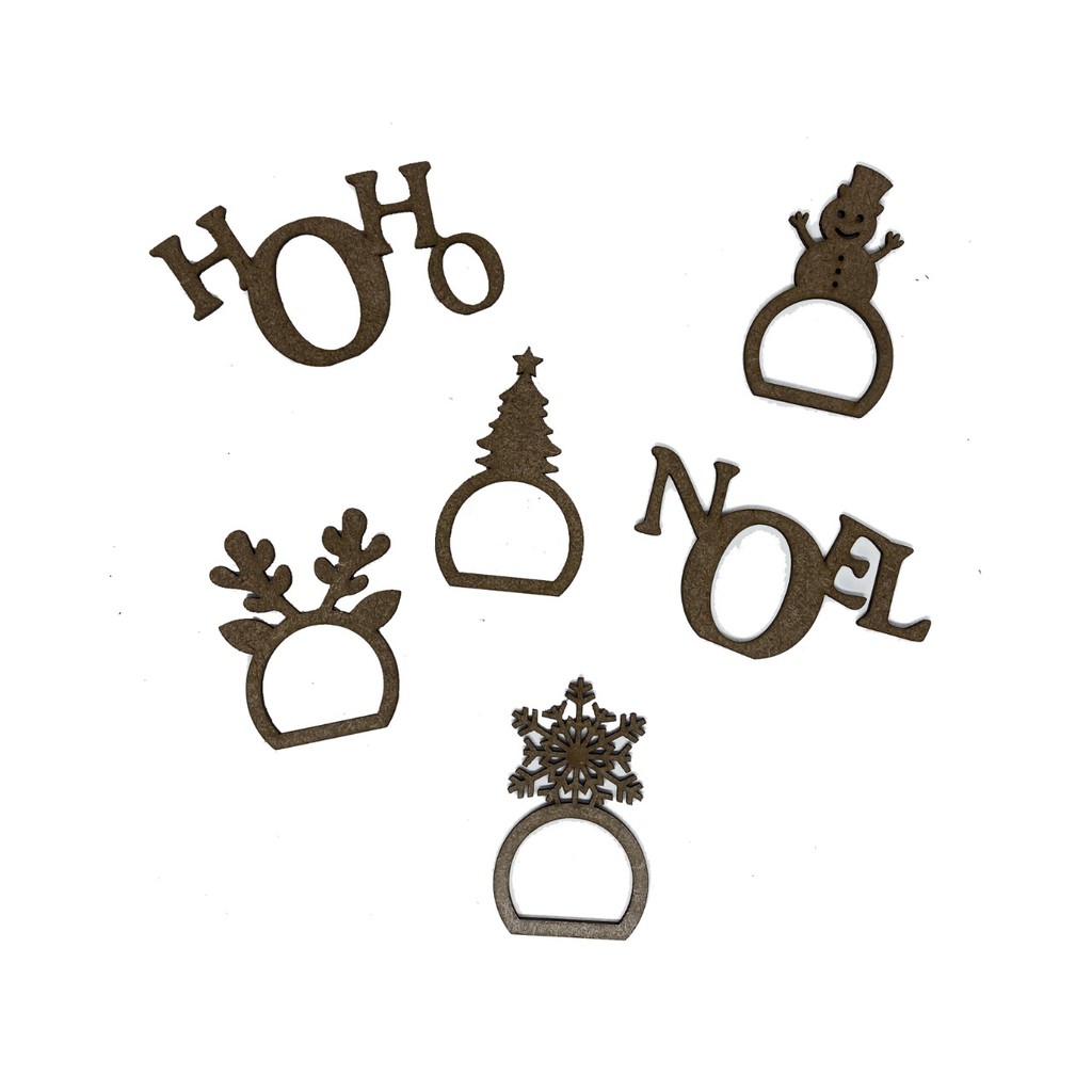 Anel porta guardanapos de Natal para mesa posta em mdf cru 3mm de decoração mesa de jantar almoço.