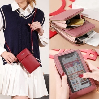 Sacos De Mulheres Carteiras De Couro Macio Touch Screen Telefone Celular Bolsa Crossbody Alça De Ombro