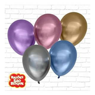 Balão 11 Polegadas Metálico São Roque C/25