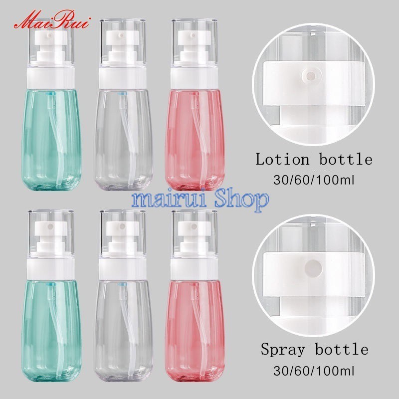 30ml 60ml 100ml Frasco Borrifador Vazio de Plástico Transparente com/Garrafa Loção