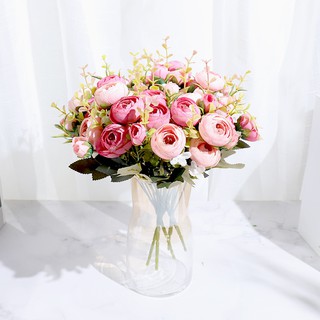 Flores Artificiais De Seda 6-head Bouquet Casamento Decoração De Festa Diy