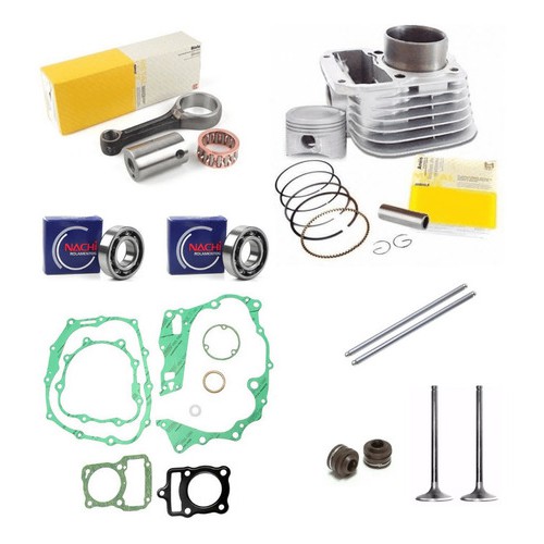 Kit Motor Completo Cg 125 2000 Até 2001 Rolamentos Biela Válvulas em Oferta na Shopee
