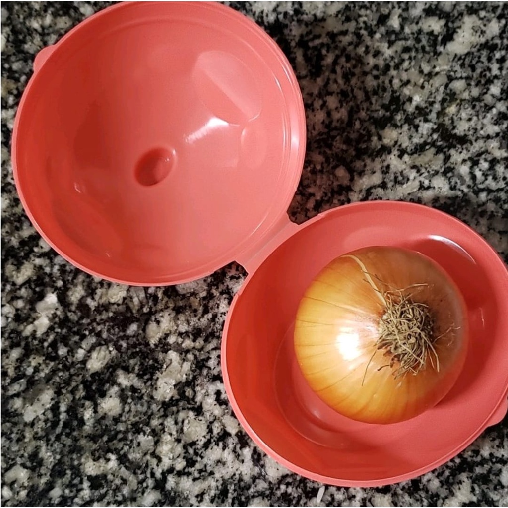Porta Cebola - Cebolão - Porta Metade Cebola - Porta Alho Super Prático, Protege o alimento e não deixa cheiro na sua geladeira