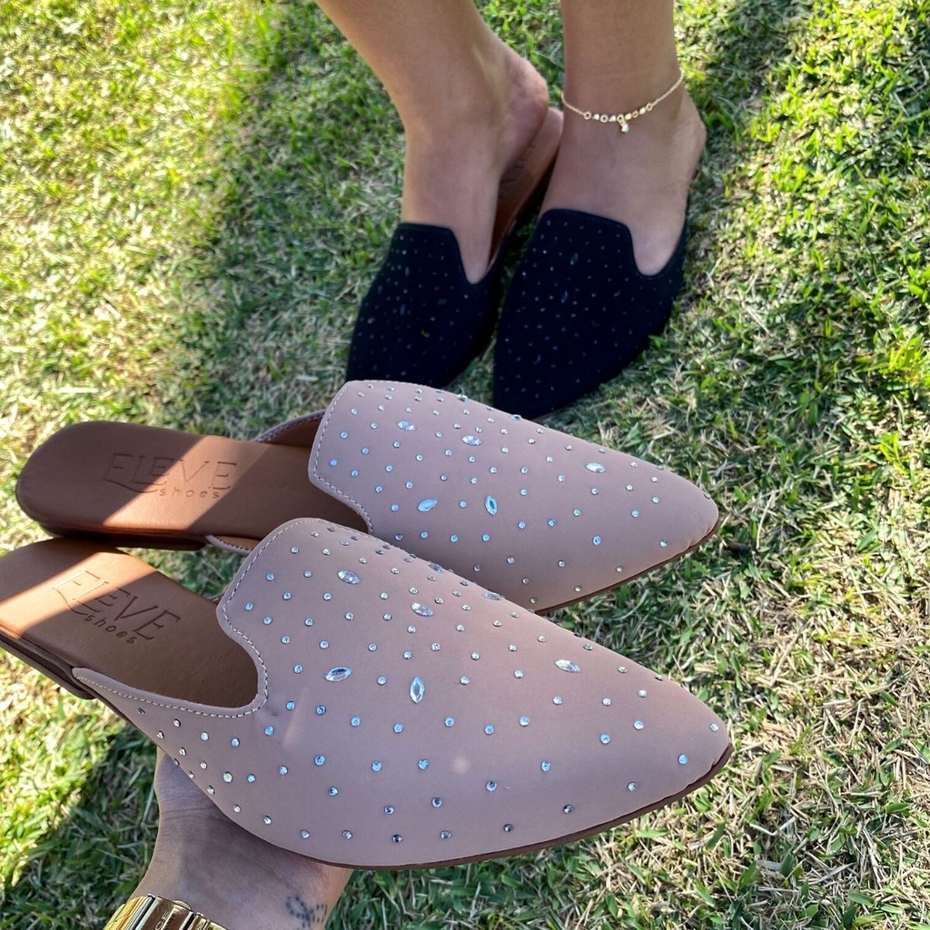 Mule Feminino Sandália Rasteira muller scarpin Rotfix Bico Fino ...