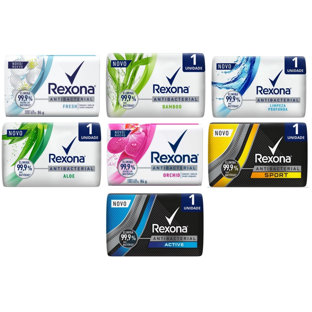 Sabonete em barra Rexona Antibacterial - 84g | Shopee Brasil