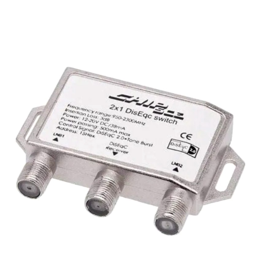 Chave Diseqc 1x2 Lnb A/b 950 2300mhz Chip Sce 3db . Conectar 2 antenas em um mesmo receptor de satélite