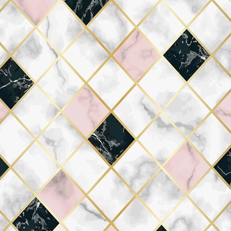 Papel De Parede Azulejo Mármore Branco Rose E Preto 2,50 mts em Oferta na Shopee
