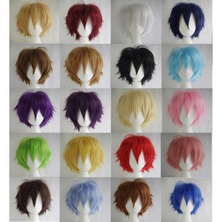 Peruca Unissex Várias Cores Lisa Curta Para Anime/Cosplay em Oferta na Shopee
