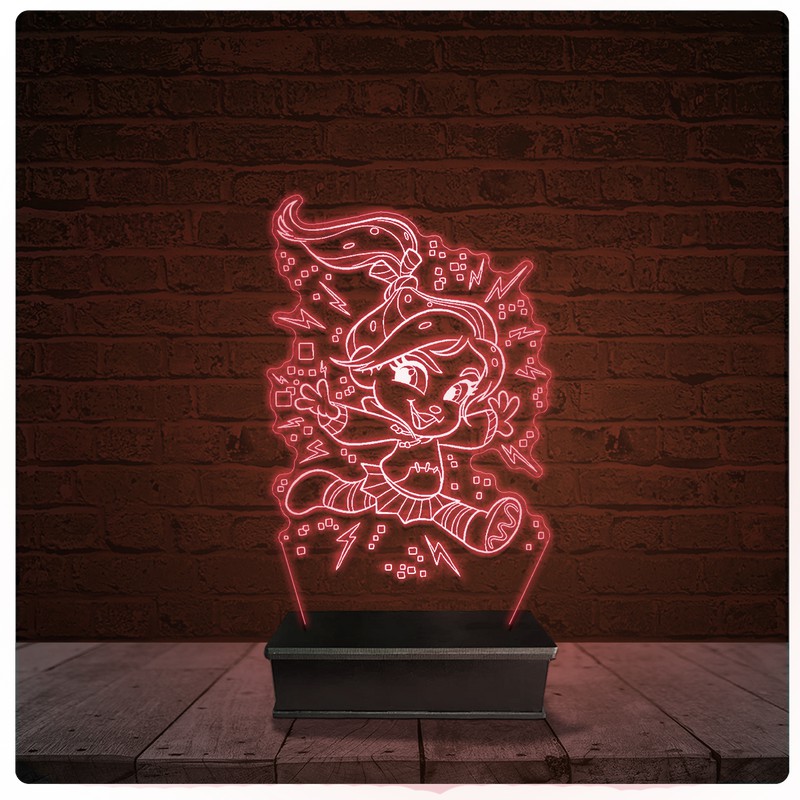 Abajur Luminária Acrílico Led - Detona Ralph Vanellope 10