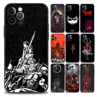 Guts Berserk Warrior Capa De Celular Anime Manga Para iPhone 11 12 13 Pro Max Mini Silicone Macia Preta