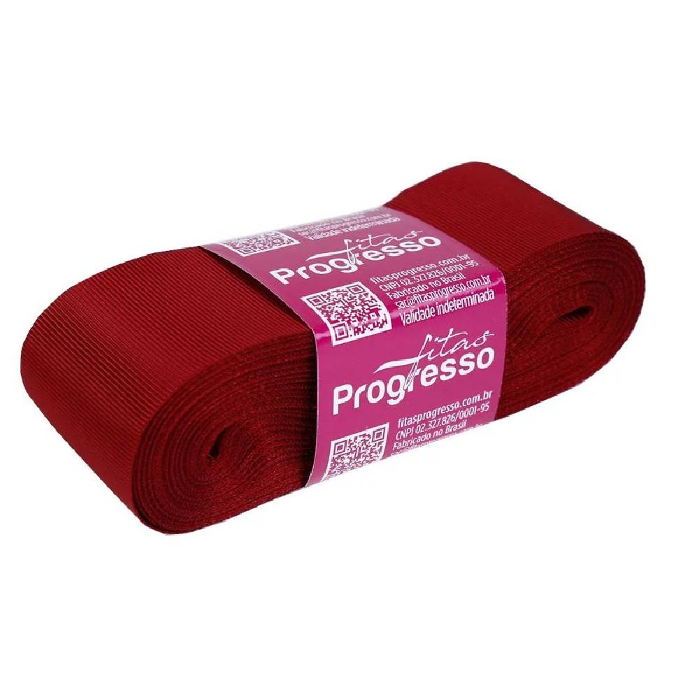 Fita Gorgurão Progresso 38mm nº9 - 10m Cor 389 Vinho - 1un