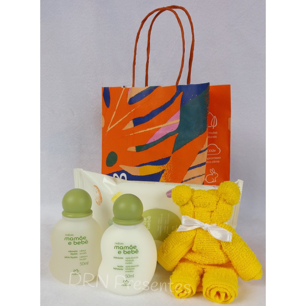 Conjunto Miniatura Mamãe e Bebê Natura Cuidados Diários - Kit Hidratante + Sabonete Líquido + Lenços Umedecidos