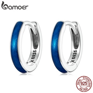 1 Par Fivela De Prata Bamoer 925 De Orelha Simples/Moda/Bijuteria/Presentes Para Mulheres SCE1360