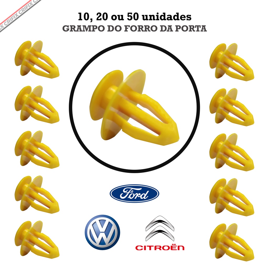 Grampos Presilhas Forro Porta Volkswagen Polo Classic 10, 20 Ou 50 Unidades