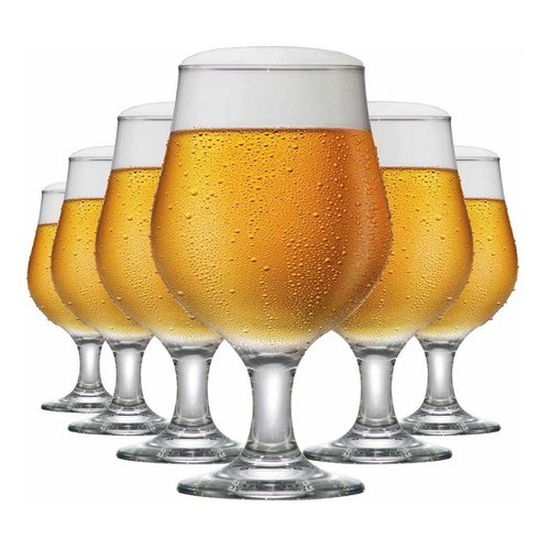 Jogo De Taças De Cerveja De Vidro Belgica 380ml 6 Pcs - Home & Living