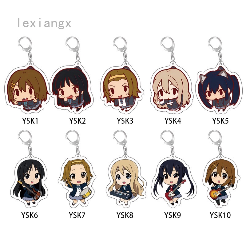 K ON ! Chaveiro Dupla Face Em Acrílico Com Pingente De Desenho/Anime/Acessórios/De Chibi