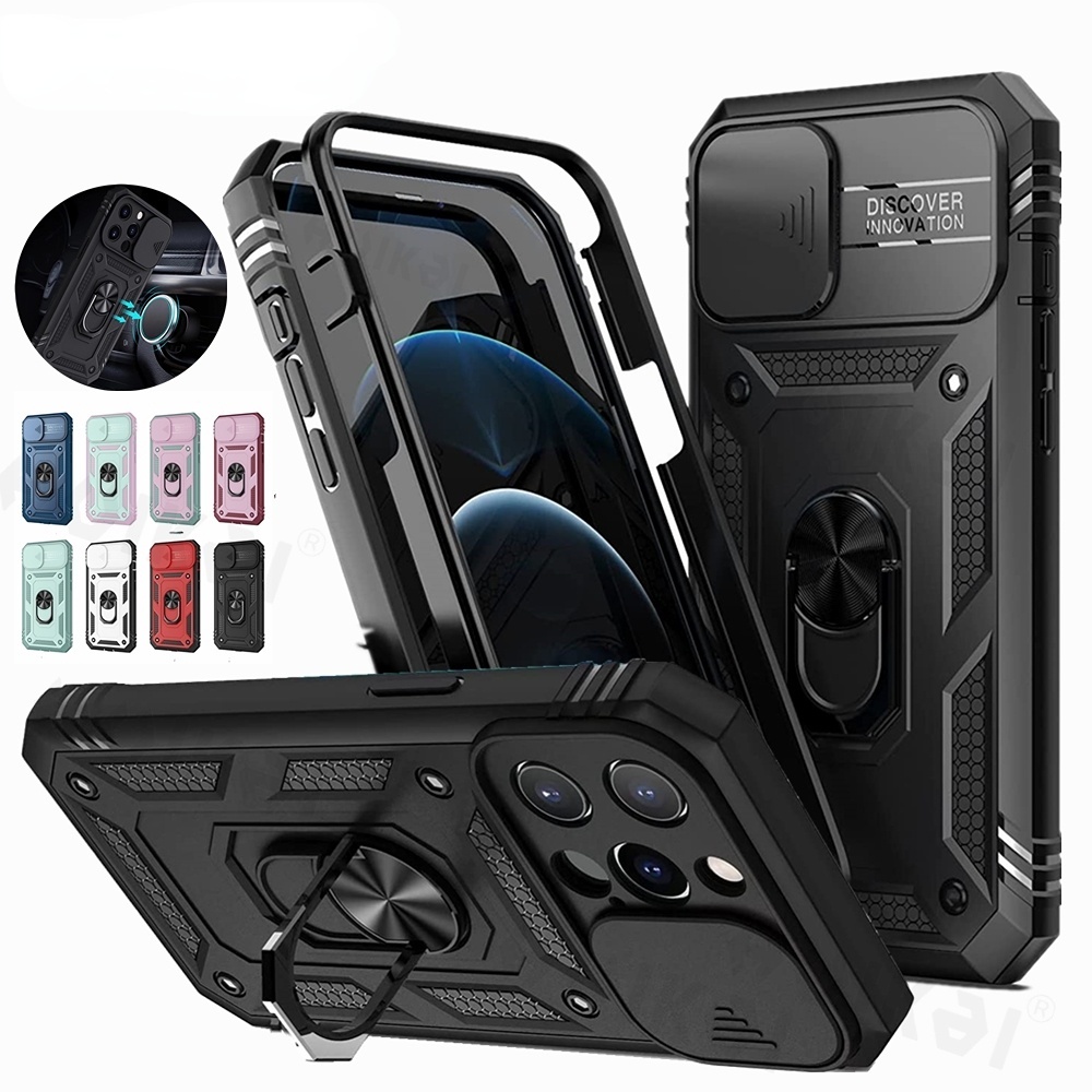 Capa De Câmera Para Serviço Pesado Construída Em 360 ° Estojo iPhone 13 Pro Max 12 11 Protetor De Grau À Prova De Choque