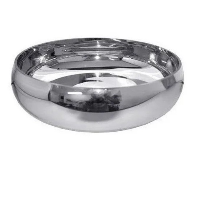 vaso em vidro espelhado prata modelo redondo 25 cm cachepot centro de mesa bacia cachepot
