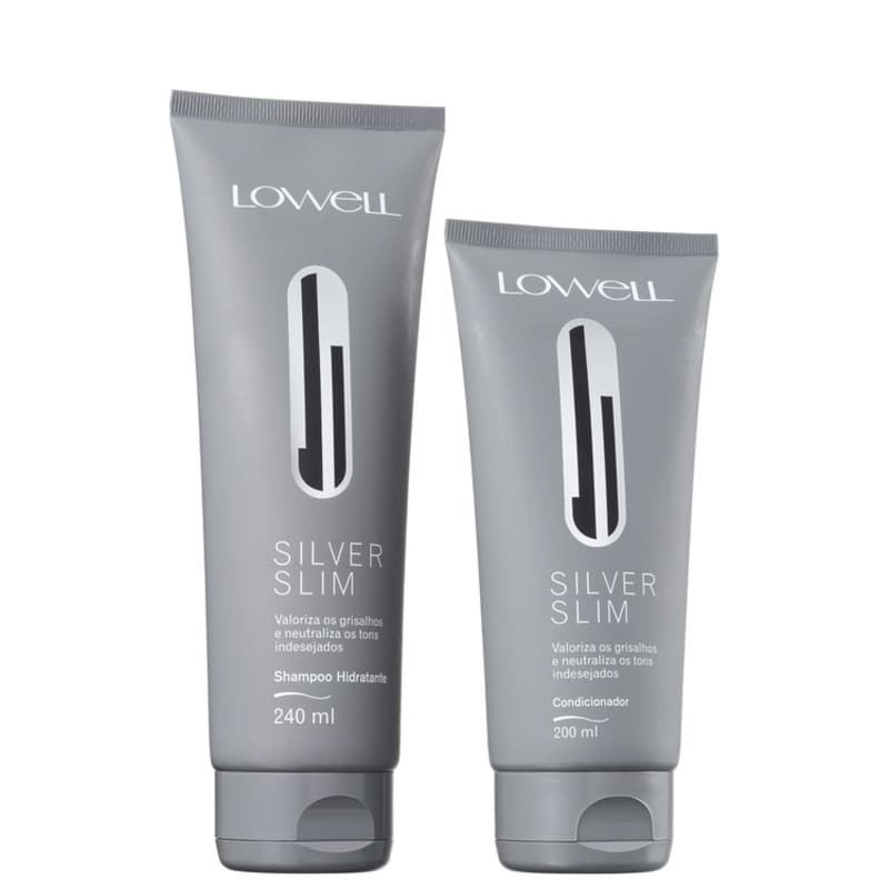 Kit Shampoo+Condicionador para cabelos grisalhos Silver Slim Lowell ...