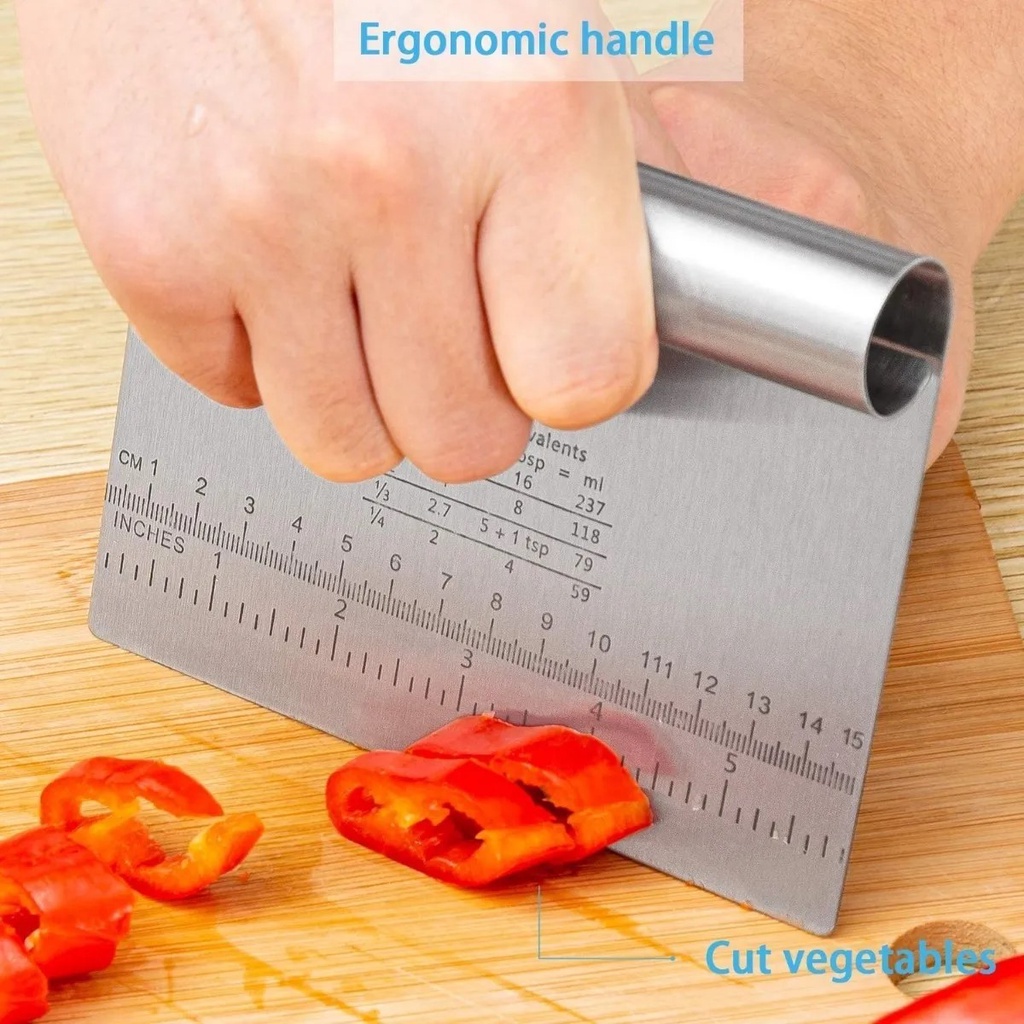 Espátula Inox Cortar Massas E Legumes Com Regua