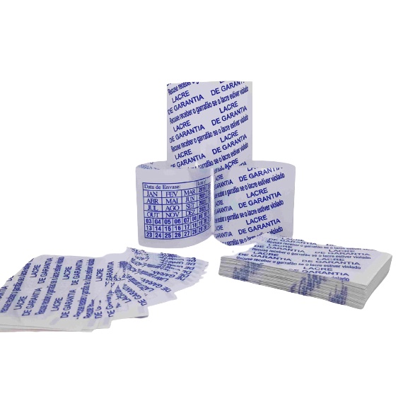 Kit 300 Lacres Abertos em PVC Termoencolhível 97mm X 66mm Branco C/ Imp (Água Mineral) - Tampa P/ Garrafão de 20 litros