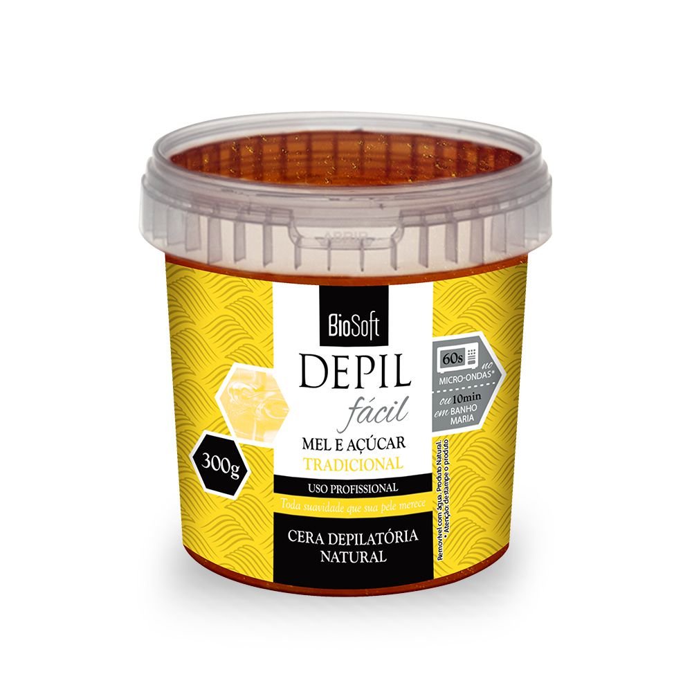 Cera Depilatória Natural de Mel & Açucar Bio Soft 300g