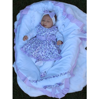 Saída de Maternidade Menina Mari Floral Lilás 05 Peças