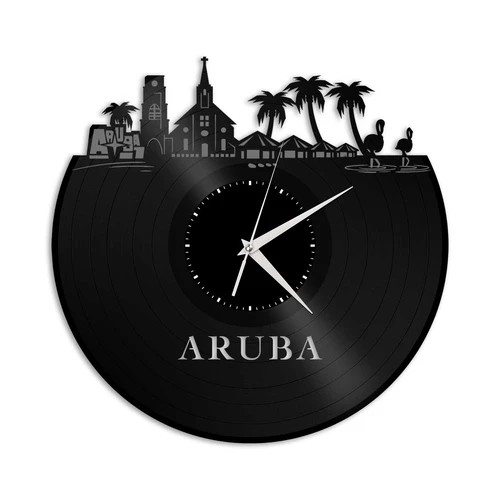 Aruba - Relógio Disco De Vinil Decoração