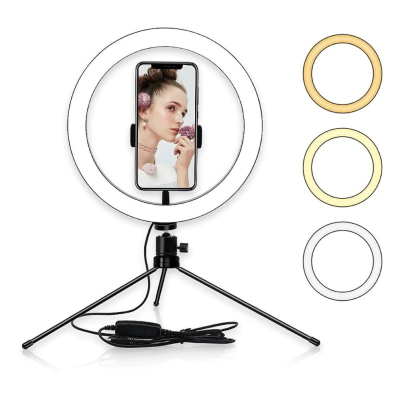 Ring Light 8 20cm Iluminação Profissional Led Selfie Tripé.