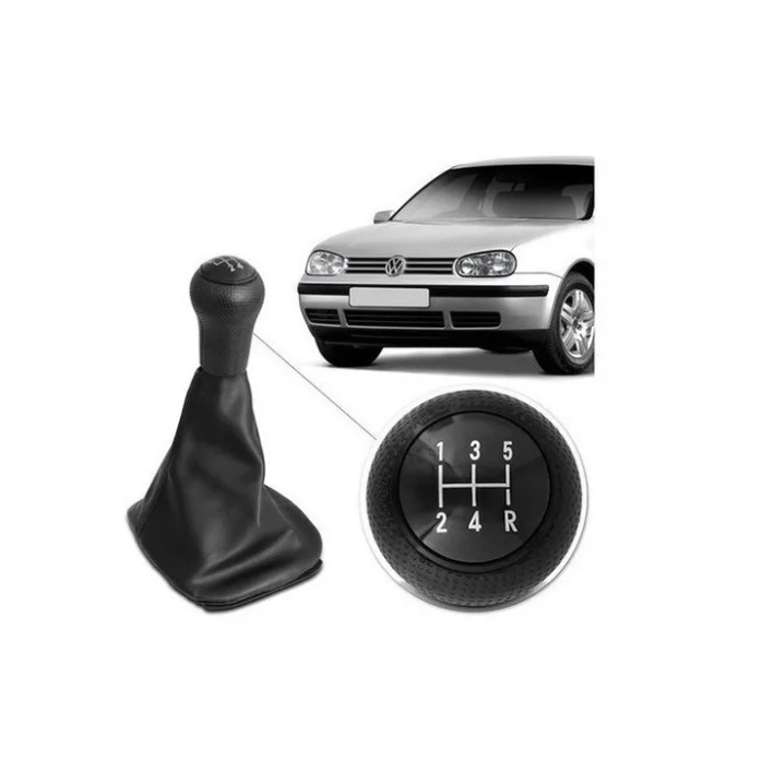 Kit Coifa Manopla Marcha Aro Cromado Bola De Cambio Golf 98/07 A3 97/00