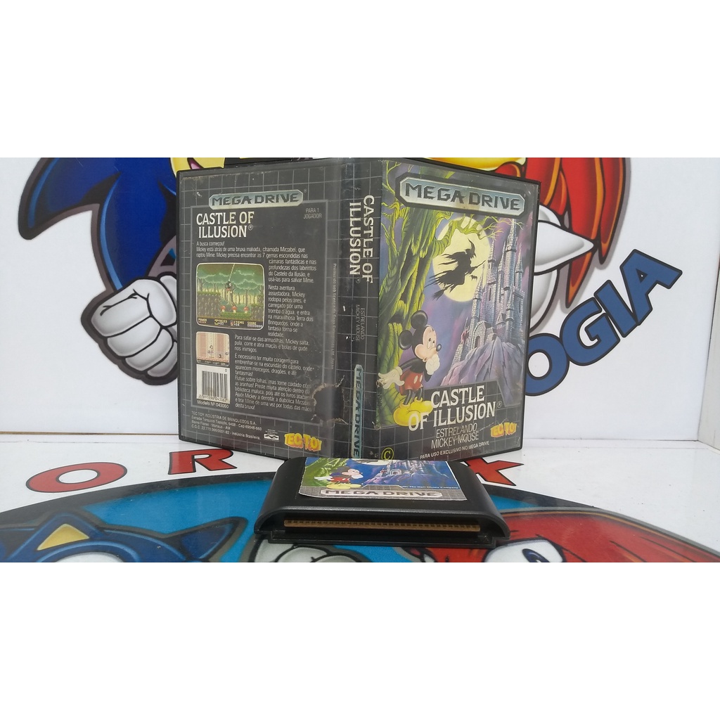 Castle Of Illusion Mega Drive Tectoy Na Caixa Original label do cartucho refeita