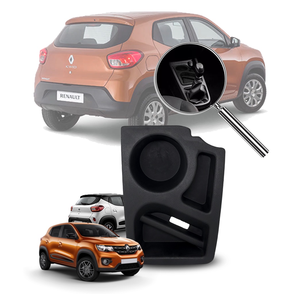 Porta Treco Copos Objetos Console Renault Kwid Preto 2017 2018 2019 2020 2021