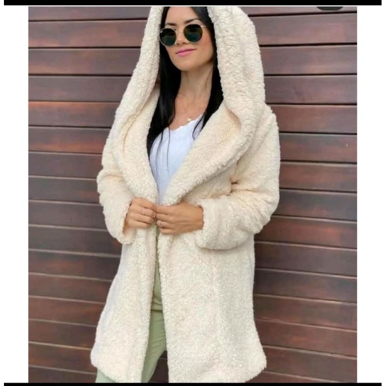 cocaine Must So far casaco Ted blusa frio com pelos capuz | Shopee Brasil