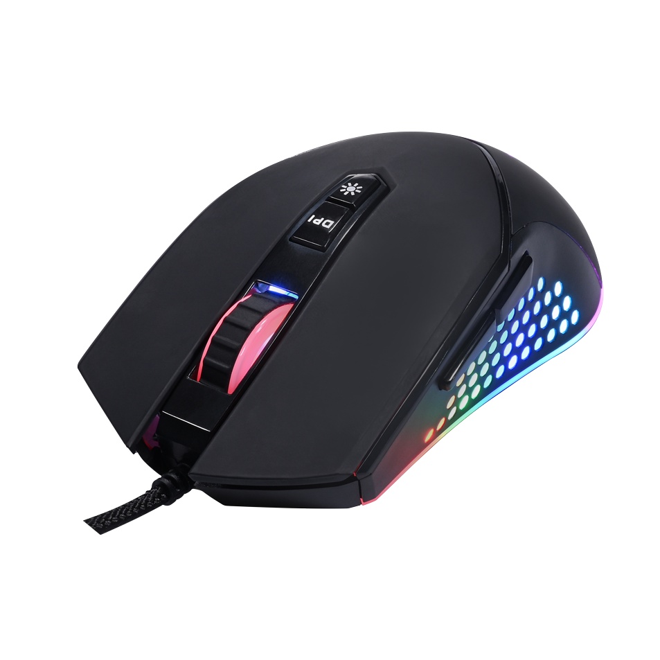 Mouse Mk043 Clanm Com Software Personalição Gamer RGB Óptico Personalizável Confortável Escritório