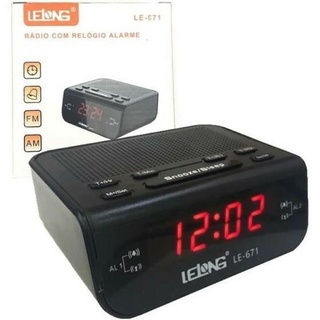 Rádio Relógio Digital De Mesa Lelong Le-671 Despertador