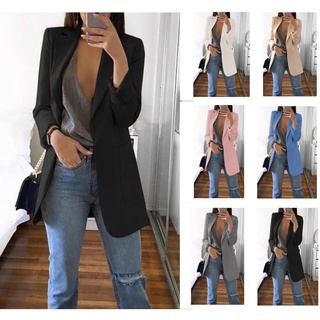 Plus size blazer social feminino slim casual pequeno cor lisa para outono/inverno/primavera P-XXXXXG