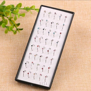 40 Piercing Argolinha De Nariz Em Aço Com Strass - Pedrinhas Coloridas Sortidas em Oferta na Shopee