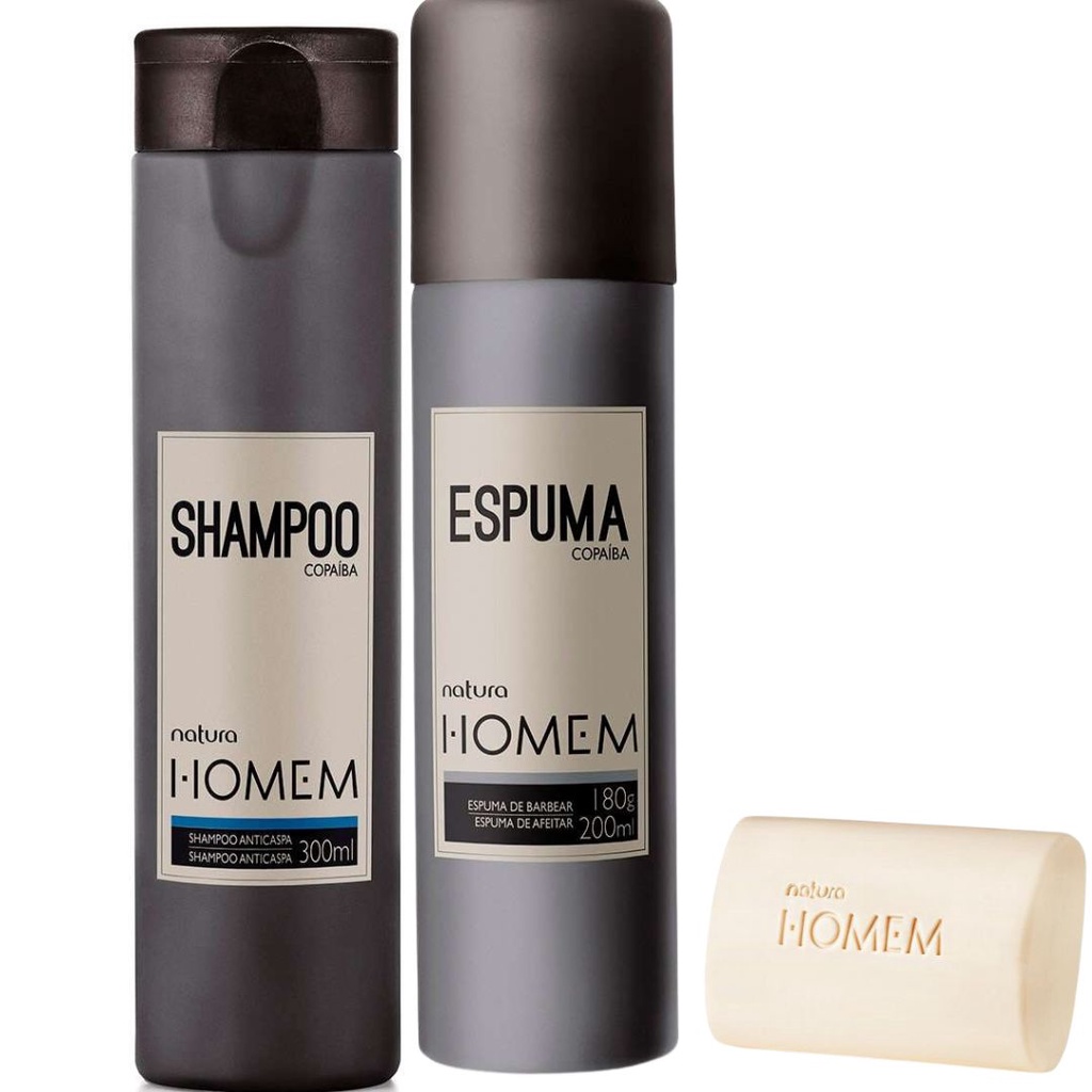 Kit Natura homem shampoo + Espuma de barbear + Sabonete | Shopee Brasil