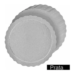 10 Cake Board 38cm PRATA Redondo Base Para Bolo Suplat Para Confeitaria de Alta Resistência e Impermeável(CHOCO)