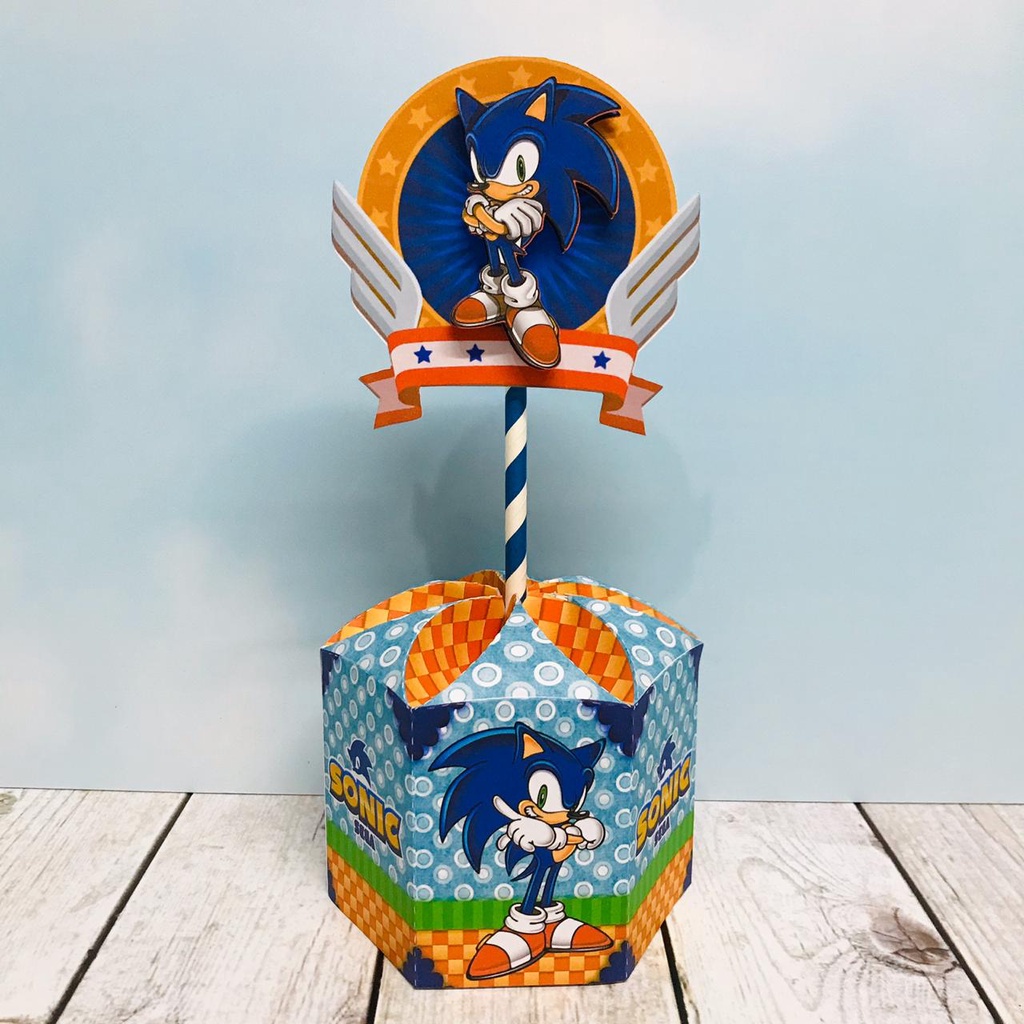 Centro de mesa personalizado Sonic 3D