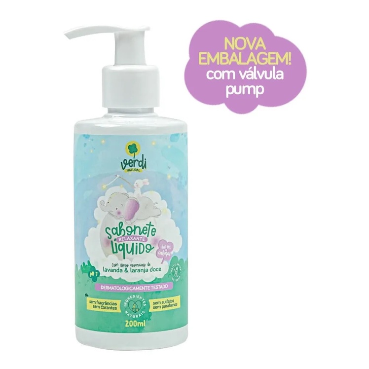 Sabonete Líquido Vegano Verdi Natural Óleo Lavanda Laranja Doce