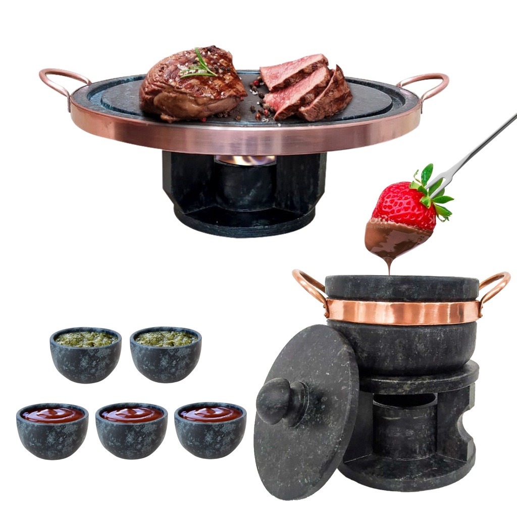Kit Fondue 23cm + Fondue 500ml + 5 Tigelas