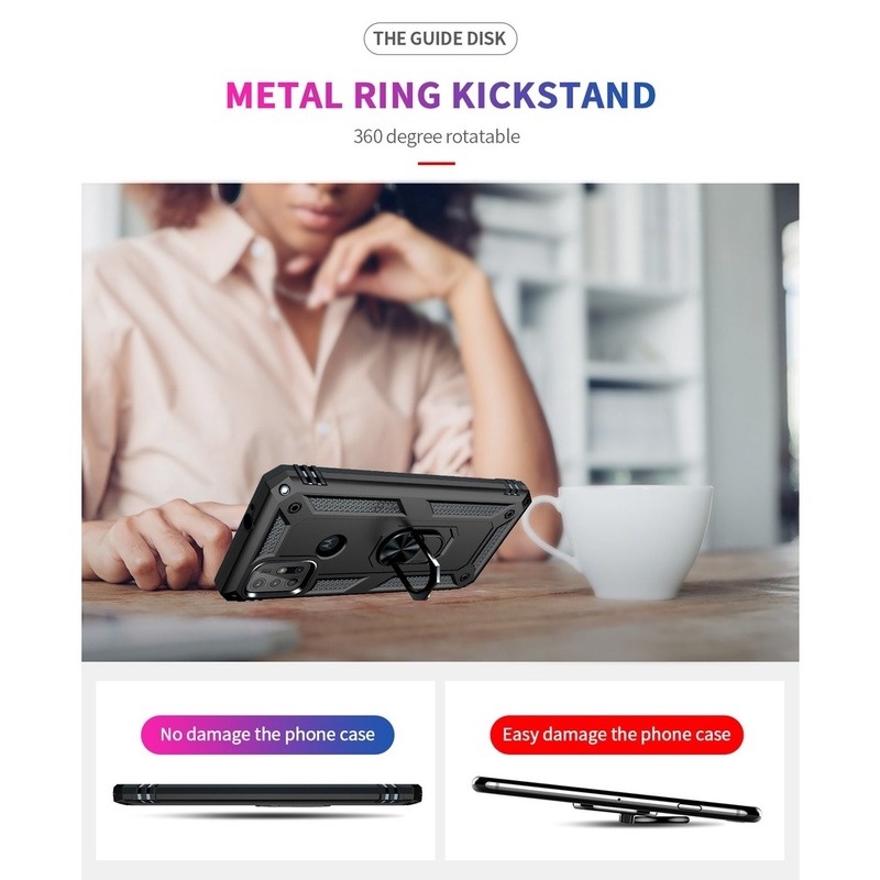 Para Motorola Moto G31 G51 G71 G22 G52 G14 G54 G10 G20 G30 G40 G50 G60S Armadura Ímã Anel De Metal À Prova De Choque Cas — imagem 2 de 2