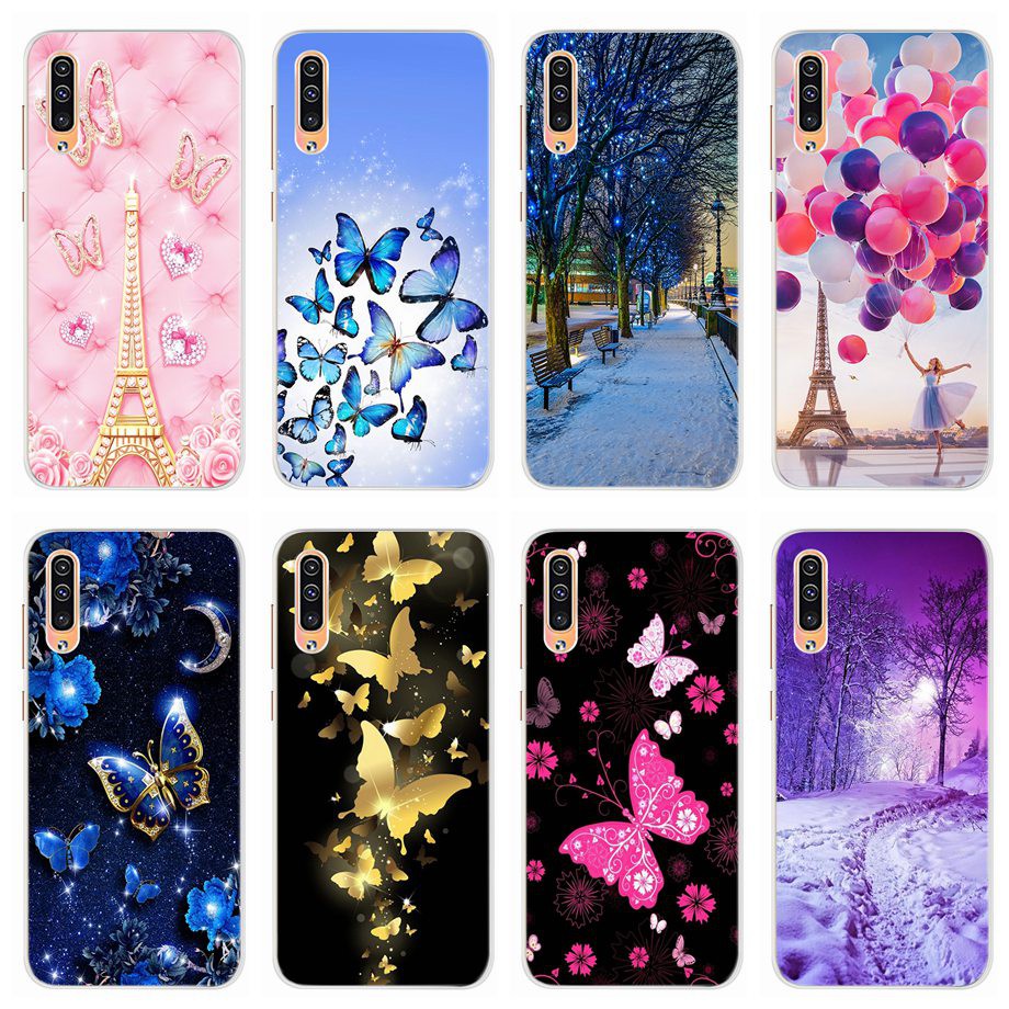 Casing Samsung Galaxy A50 A30 A20 A10 A50S A30S A20S A10S A70 Case Butterfly Painted Soft Silicon TPU Phone Cover